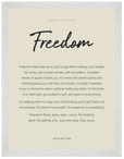 Freedom Word of Intention Framed print 30x40 cm / 12x16″ White frame Linen paper