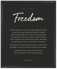 Freedom Word of Intention Framed print 40x50 cm / 16x20″ Black frame Carbon paper