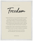 Freedom Word of Intention Framed print 40x50 cm / 16x20″ White frame Linen paper