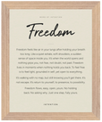 Freedom Word of Intention Framed print 40x50 cm / 16x20″ Wood frame Linen paper