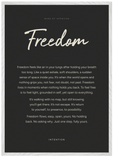 Freedom Word of Intention Framed print A2 (42 x 59.4 cm) White frame Carbon paper