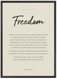Freedom Word of Intention Framed print 50x70 cm / 20x28″ Black frame Linen paper