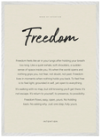 Freedom Word of Intention Framed print 50x70 cm / 20x28″ White frame Linen paper