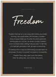 Freedom Word of Intention Framed print 50x70 cm / 20x28″ Wood frame Carbon paper