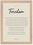 Freedom Word of Intention Framed print 50x70 cm / 20x28″ Wood frame Linen paper