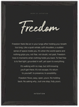 Freedom Word of Intention Framed print A1 (59.4 x 84.1 cm) Black frame Carbon paper