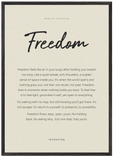 Freedom Word of Intention Framed print A1 (59.4 x 84.1 cm) Black frame Linen paper