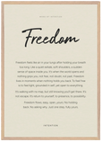 Freedom Word of Intention Framed print A1 (59.4 x 84.1 cm) Wood frame Linen paper