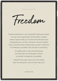 Freedom Word of Intention Framed print 70x100 cm / 28x40″ Black frame Linen paper