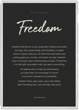 Freedom Word of Intention Framed print 70x100 cm / 28x40″ White frame Carbon paper