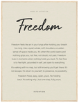 Freedom Word of Intention Framed print 60x80 cm / 24x32″ Wood frame Linen paper