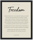 Freedom Word of Intention Framed print 40x50 cm / 16x20″ Black frame Linen paper