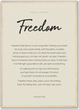 Freedom Word of Intention Framed print A2 (42 x 59.4 cm) Wood frame Linen paper