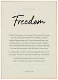 Freedom Word of Intention Framed print 50x70 cm / 20x28″ Wood frame Linen paper