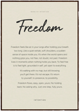 Freedom Word of Intention Framed print 70x100 cm / 28x40″ Dark wood frame Linen paper