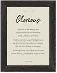 Glorious Word of Intention Framed print 13x18 cm / 5x7″ Black frame Linen paper