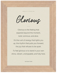 Glorious Word of Intention Framed print 13x18 cm / 5x7″ Wood frame Linen paper