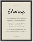 Glorious Word of Intention Framed print 30x40 cm / 12x16″ Black frame Linen paper