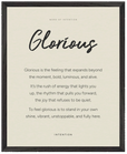 Glorious Word of Intention Framed print 40x50 cm / 16x20″ Black frame Linen paper
