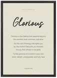Glorious Word of Intention Framed print A2 (42 x 59.4 cm) Black frame Linen paper
