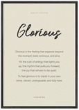 Glorious Word of Intention Framed print A1 (59.4 x 84.1 cm) Black frame Linen paper