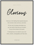 Glorious Word of Intention Framed print 60x80 cm / 24x32″ Black frame Linen paper