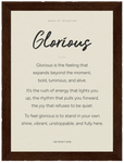 Glorious Word of Intention Framed print 13x18 cm / 5x7″ Dark wood frame Linen paper