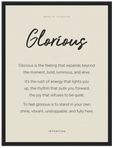Glorious Word of Intention Framed print 30x40 cm / 12x16″ Black frame Linen paper