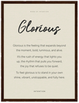 Glorious Word of Intention Framed print 30x40 cm / 12x16″ Dark wood frame Linen paper