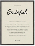 Grateful Word of Intention Framed print 60x80 cm / 24x32″ Black frame Linen paper