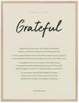 Grateful Word of Intention Framed print 60x80 cm / 24x32″ Wood frame Linen paper