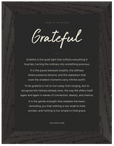 Grateful Word of Intention Framed print 13x18 cm / 5x7″ Black frame Carbon paper
