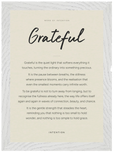 Grateful Word of Intention Framed print 21x29.7 cm / 8x12" White frame Linen paper