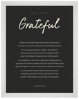 Grateful Word of Intention Framed print 30x40 cm / 12x16″ White frame Carbon paper