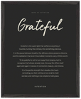Grateful Word of Intention Framed print 40x50 cm / 16x20″ Black frame Carbon paper
