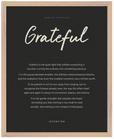 Grateful Word of Intention Framed print 40x50 cm / 16x20″ Wood frame Carbon paper