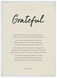 Grateful Word of Intention Framed print A2 (42 x 59.4 cm) White frame Linen paper