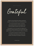 Grateful Word of Intention Framed print A2 (42 x 59.4 cm) Wood frame Carbon paper