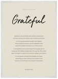 Grateful Word of Intention Framed print 50x70 cm / 20x28″ White frame Linen paper
