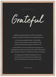 Grateful Word of Intention Framed print 50x70 cm / 20x28″ Wood frame Carbon paper