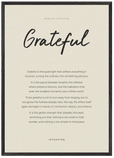 Grateful Word of Intention Framed print A1 (59.4 x 84.1 cm) Black frame Linen paper