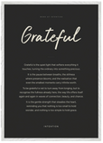 Grateful Word of Intention Framed print A1 (59.4 x 84.1 cm) White frame Carbon paper