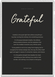 Grateful Word of Intention Framed print 70x100 cm / 28x40″ White frame Carbon paper