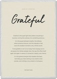 Grateful Word of Intention Framed print 70x100 cm / 28x40″ White frame Linen paper
