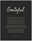 Grateful Word of Intention Framed print 60x80 cm / 24x32″ Black frame Carbon paper