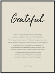 Grateful Word of Intention Framed print 60x80 cm / 24x32″ Black frame Linen paper