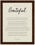 Grateful Word of Intention Framed print 60x80 cm / 24x32″ Dark wood frame Linen paper