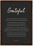 Grateful Word of Intention Framed print 13x18 cm / 5x7″ Dark wood frame Carbon paper