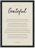 Grateful Word of Intention Framed print 21x29.7 cm / 8x12" Black frame Linen paper