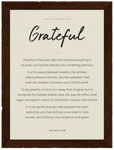 Grateful Word of Intention Framed print 21x29.7 cm / 8x12" Dark wood frame Linen paper